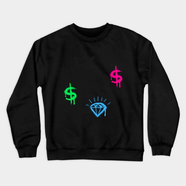 Spray Paint Riches Crewneck Sweatshirt by jeanmbart